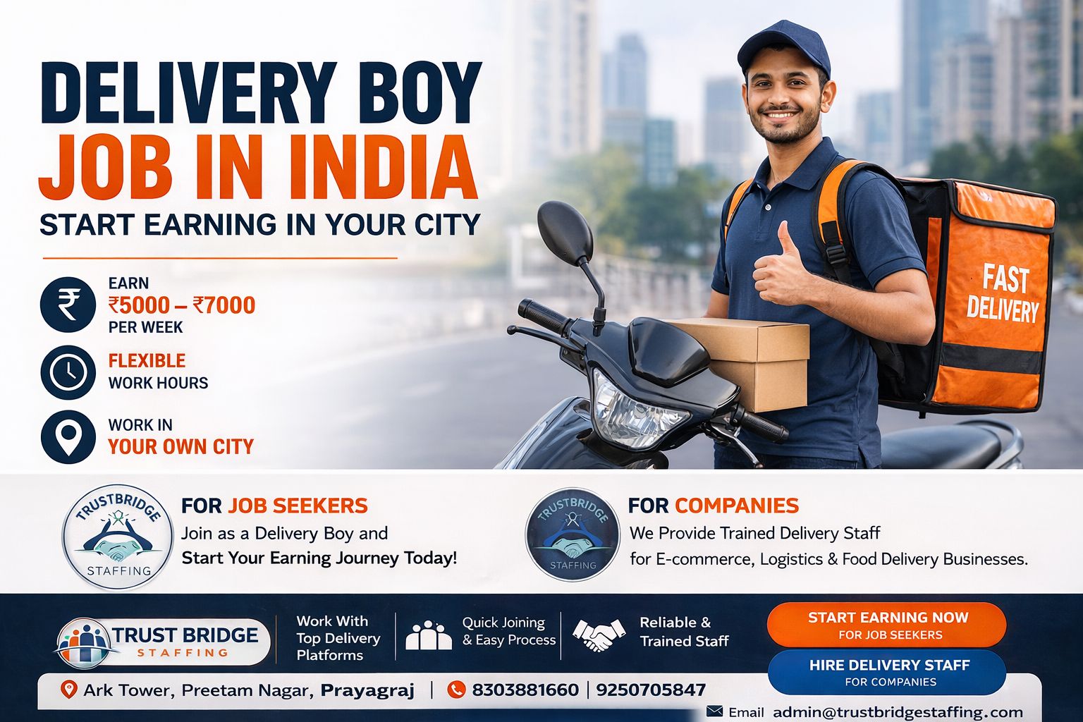 Delivery Boy Job & Staffing Services In India | Trust Bridge Staffing